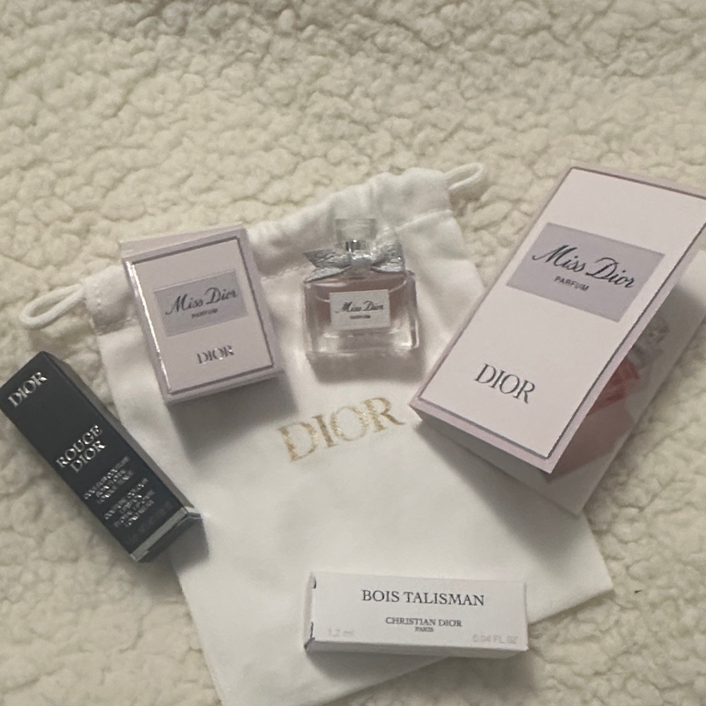 Miss Dior Mini and Dior Rouge Satin Lipstick ๐ with White Pouch and Samples - Picture 3 of 3